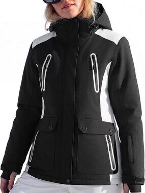 Warm Waterproof Ski Snow Jacket for Women - Fleece Lined, Hooded, Winter Rain